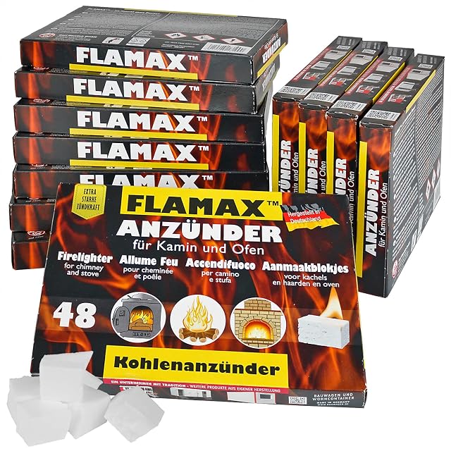 Packungen FLAMAX Anzündwürfel, achtundvierzig Würfel je Packung